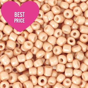 Glaskralen Rocailles 8/0 (3mm) Nude peach