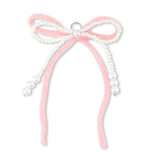 Statement hangers dubbele strik White-pink