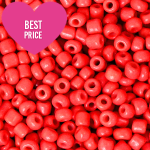 Glaskralen Rocailles 12/0 (2mm) Fiery red