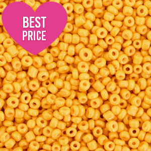 Glaskralen Rocailles 12/0 (2mm) Bumble bee yellow