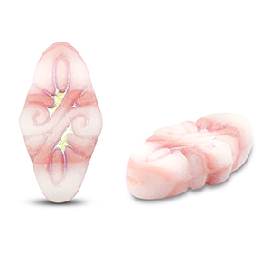 Czech kralen arabesque 19x9mm Pink-silver