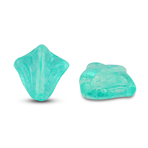 Czech kralen lily flower 9x8mm Transparent turquoise green
