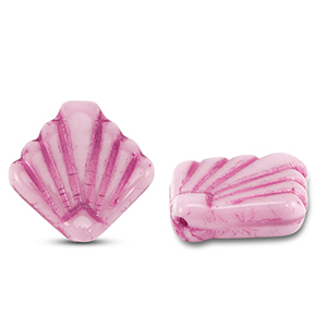 Czech kralen diafan 17mm Pink-fuchsia