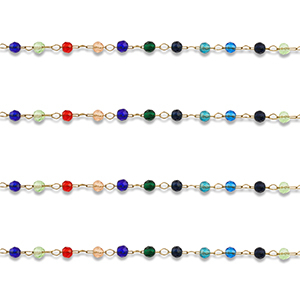 Roestvrij stalen (RVS) Stainless steel onderdelen jasseron rond Gold-multicolour