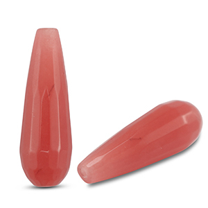 Natuursteen kralen kwarts druppel Dark pink