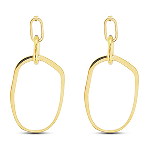 Roestvrij stalen (RVS) Stainless steel oorbellen / oorstekers irregular Gold