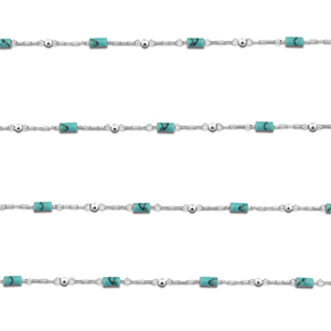 Roestvrij stalen (RVS) Stainless steel onderdelen jasseron howliet tube Silver-turquoise