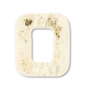 Polymeer hangers vierkant Off white-beige-gold