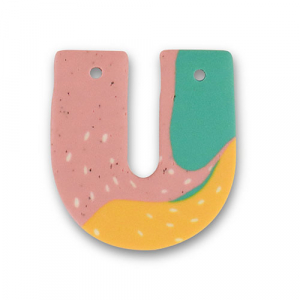 Polymeer hangers U-vormig Green-pink-ochre yellow