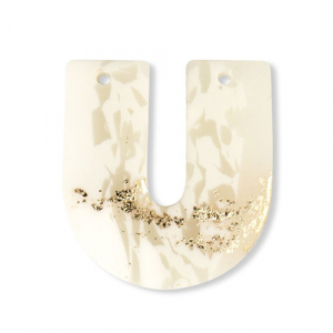 Polymeer hangers U-vormig Off white-beige-gold