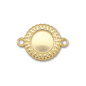 BY31&reg; Roestvrij stalen (RVS) Stainless steel tussenstuk met setting voor SS30 flatback Gold