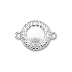 BY31&reg; Roestvrij stalen (RVS) Stainless steel tussenstuk met setting voor SS20 flatback Silver