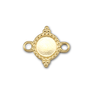 BY31&reg; Roestvrij stalen (RVS) Stainless steel tussenstuk met setting voor SS20 flatback Gold