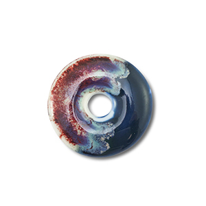 Kralen keramiek disc Dark blue-port red-ocean green