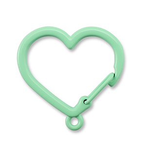 Gekleurde onderdelen sleutelhanger hart met oogje Mint green