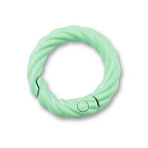 Gekleurde onderdelen sleutelhanger ring Mint green