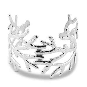 Roestvrij stalen (RVS) Stainless steel armbanden bangle koraal Silver