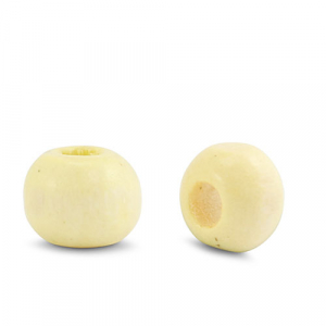 Houten kralen rond 6mm Vanilla yellow