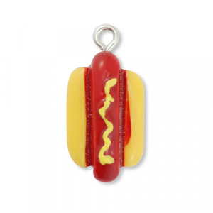 Resin hangers hotdog Dark red-yellow