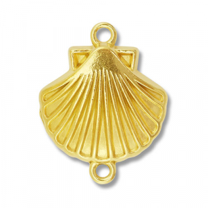 Roestvrij stalen (RVS) Stainless steel tussenstuk schelp Gold