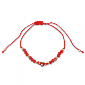 Trendy armbanden mixed beads Red-gold