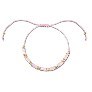 Trendy armbanden mixed beads Light pink-gold