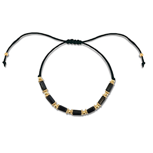 Trendy armbanden mixed beads Black-gold
