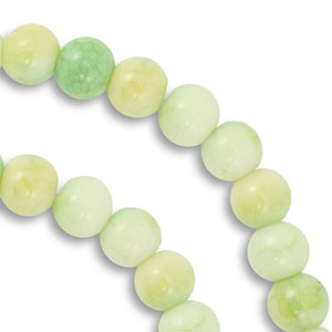 8 mm glaskralen Light green-light yellow
