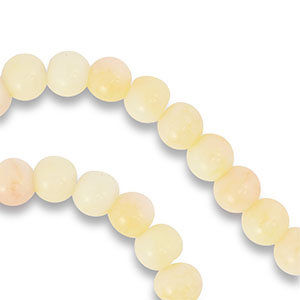 6 mm glaskralen Light yellow-light pink-white
