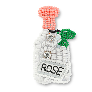Broches fles rose White-pink-green