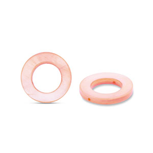 Schelp kralen 15mm rond Pink