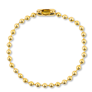 Gekleurde onderdelen ball chain met slotje Shiny gold