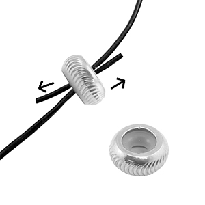 Roestvrij stalen (RVS) Stainless steel onderdelen smart bead stopper met motief 7mm Silver