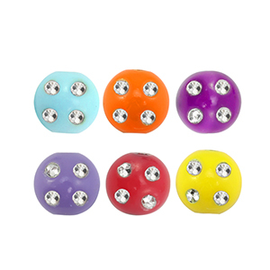 Acryl kralen met strass-look Multicolour-silver