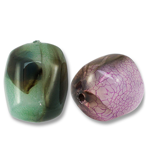 Acryl kralen ovaal Multicolor brown-green-purple