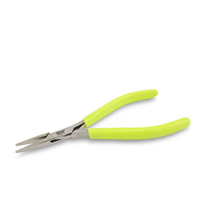 Beadsmith platbek tang met veer Neon yellow-silver