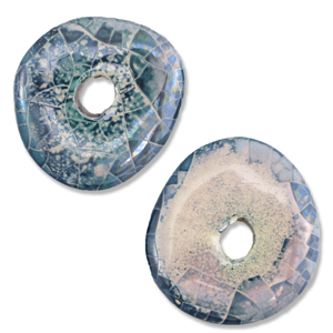 DQ Grieks keramiek kralen donut mosaic Brisk blue-off white-lila