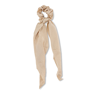 Scrunchies haarelastiek met lint Beige brown