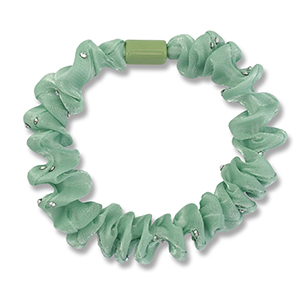 Scrunchies haarelastiek met strass shiny Jade green