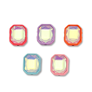 Kralen metaal enamel rechthoek Multicolour