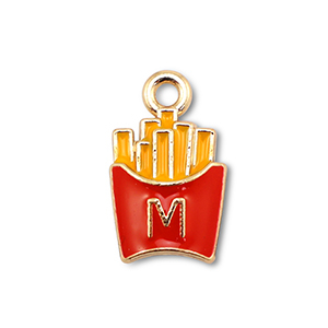 Bedels metaal enamel friet Gold-red-yellow