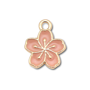 Bedels metaal enamel bloem Gold-vintage pink