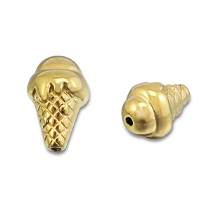 Roestvrij stalen (RVS) Stainless steel kralen ijslolly Gold