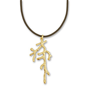 Statement kettingen touw met koraal Dark green-gold