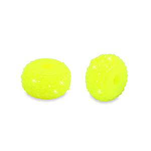 Resin kralen rondellen 12mm Neon yellow