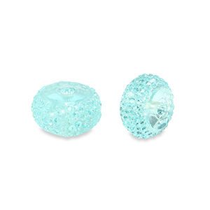 Resin kralen rondellen 10mm Light blue