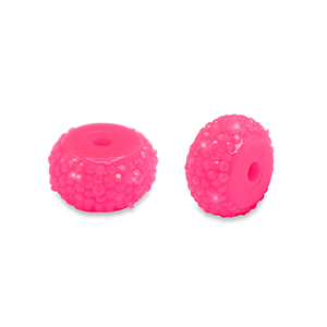 Resin kralen rondellen 6mm Neon pink