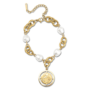 Roestvrij stalen (RVS) Stainless steel armbanden roos Gold