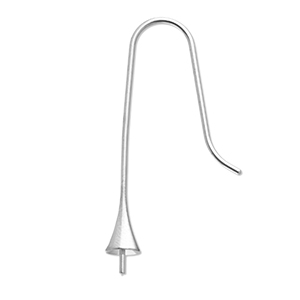 Roestvrij stalen (RVS) Stainless steel onderdelen oorbellen / oorhanger met eindkapje Silver