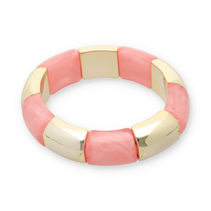 Resin armbanden Gold-pink